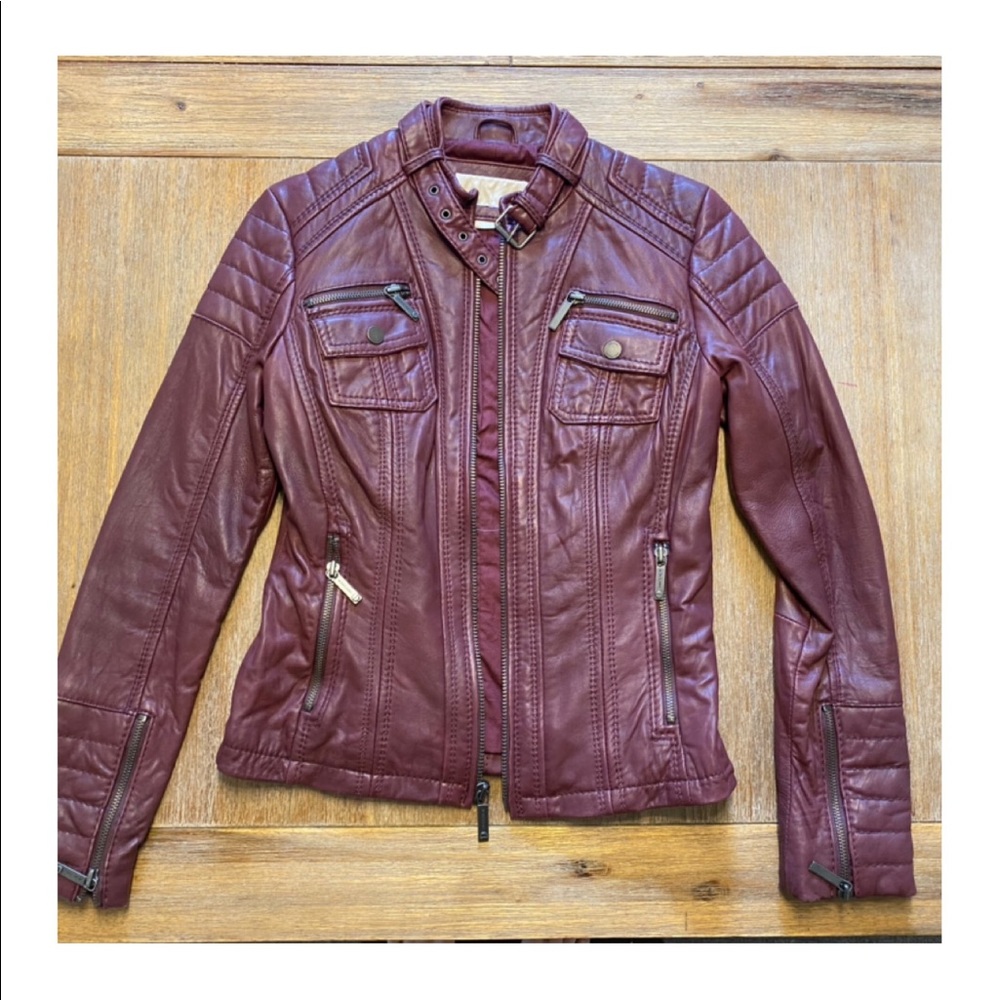 NWOT Michael Korea oxblood leather jacket